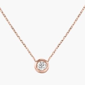 1ct diamond moissanite necklace rose gold plated nwt